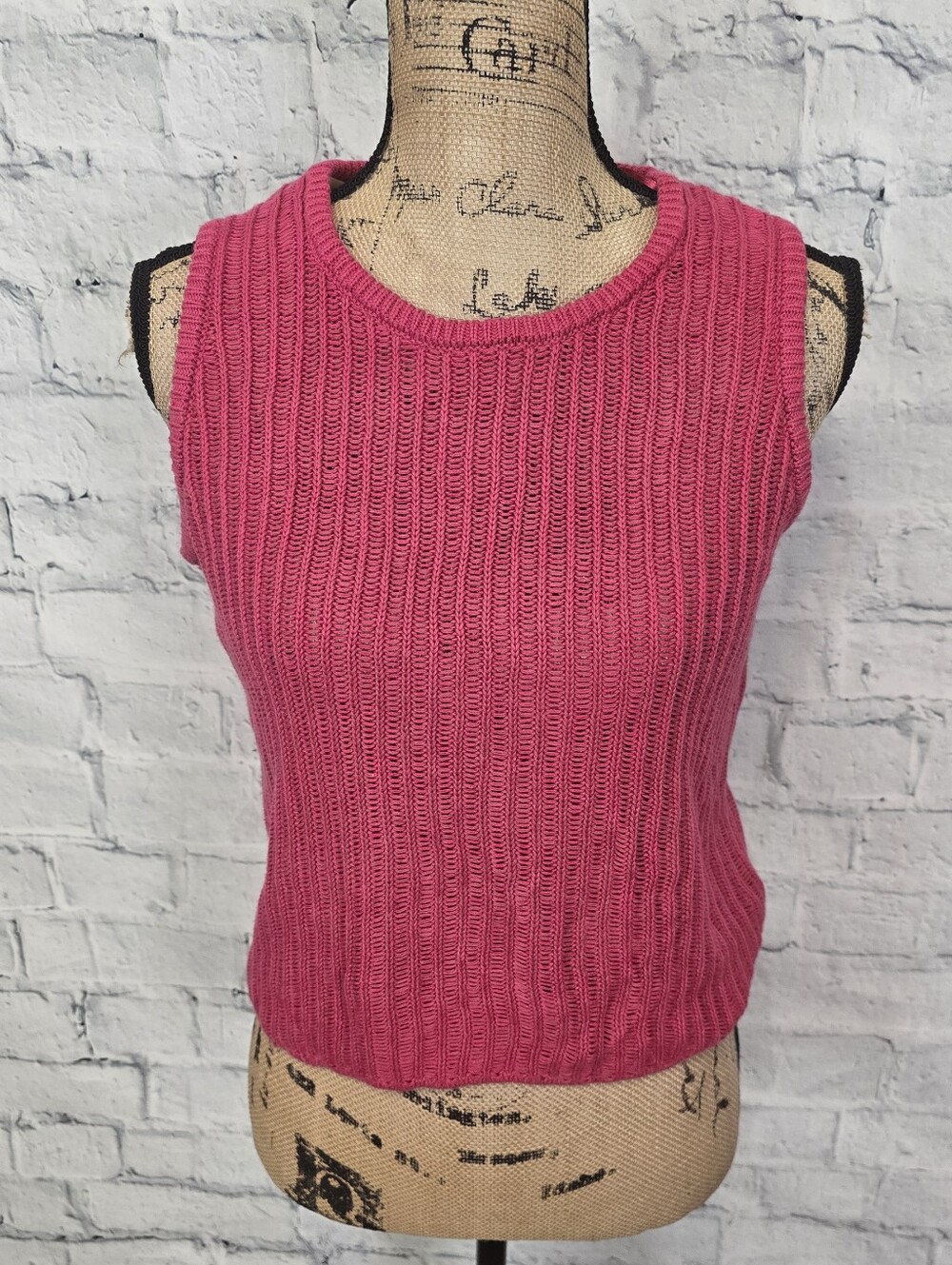 A New Day Knit Top Sz S Pink Sleeveless A8